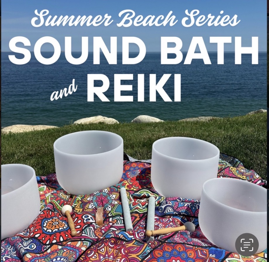A set up for a semi-private sound bath at a residence. 